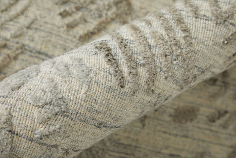 4' X 6' Taupe And Gray Abstract Hand Woven Area Rug