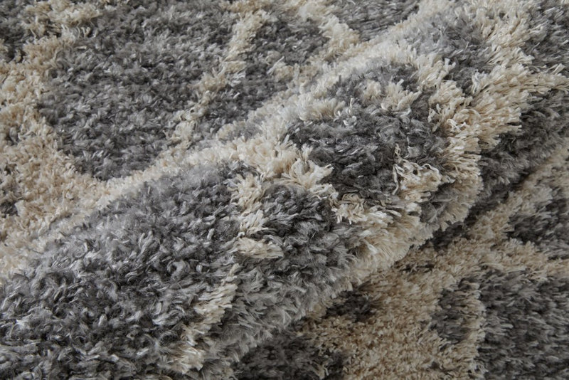5' X 8' Gray And Ivory Abstract Power Loom Stain Resistant Area Rug