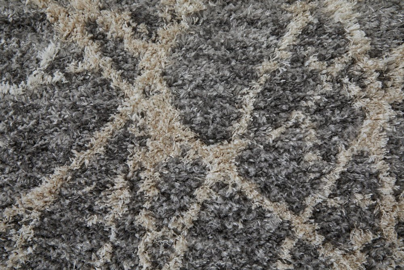 5' X 8' Gray And Ivory Abstract Power Loom Stain Resistant Area Rug