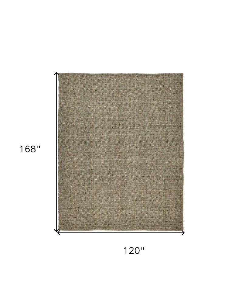 5' X 8' Tan And Green Hand Woven Area Rug