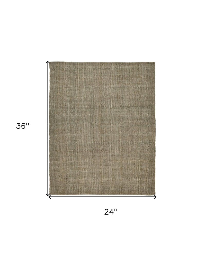 5' X 8' Tan And Green Hand Woven Area Rug