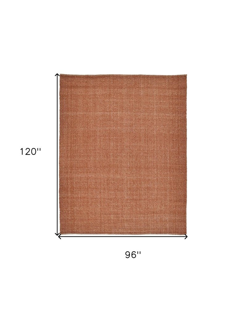 8' X 10' Orange Hand Woven Area Rug