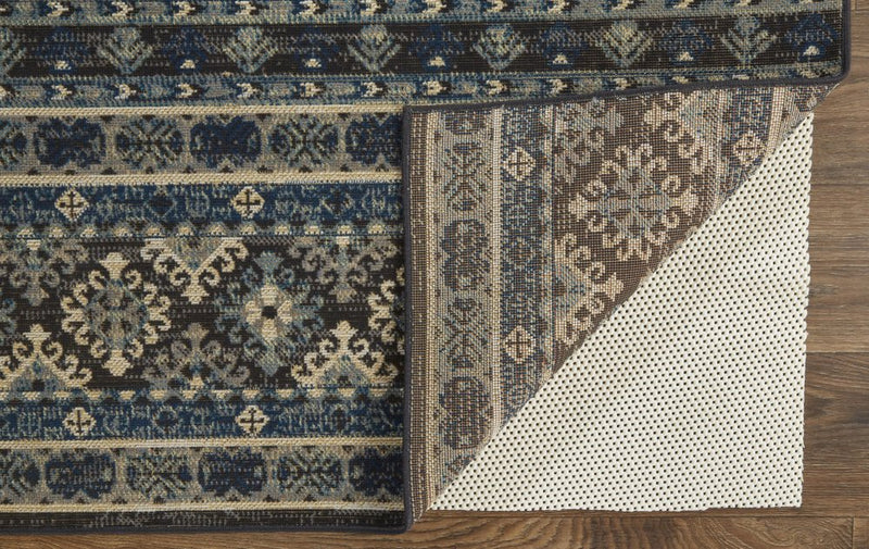13' X 15' Geometric Power Loom Distressed Area Rug