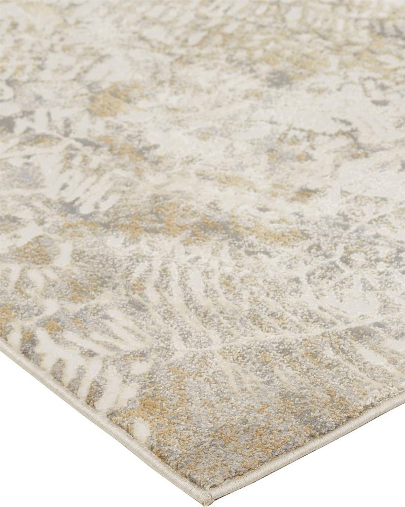 9' X 12' Gray Ivory And Tan Abstract Area Rug