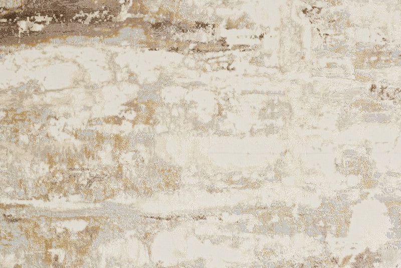 9' X 12' Tan Ivory And Gray Abstract Area Rug