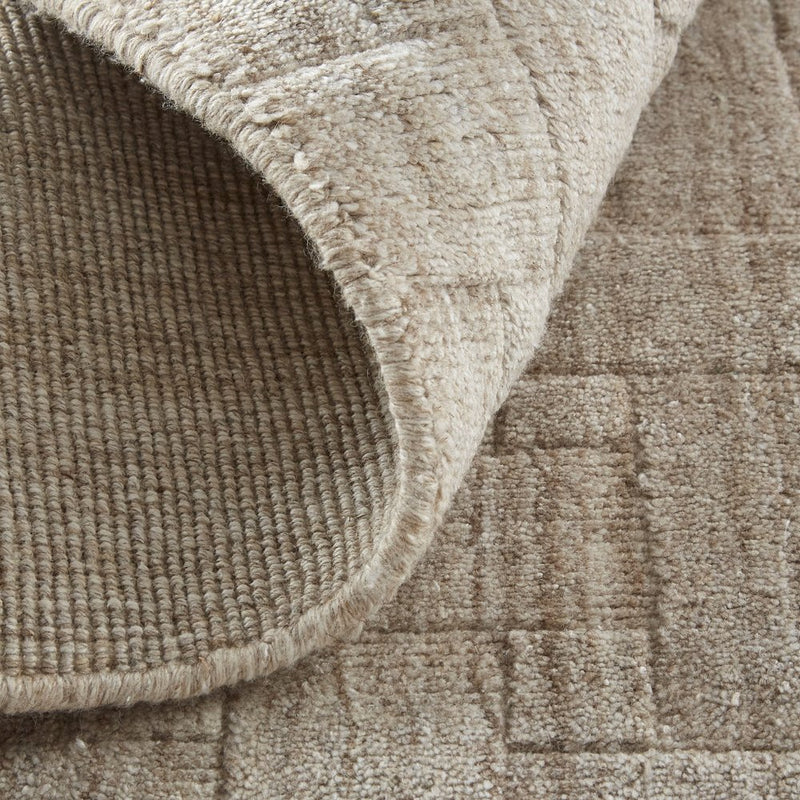 10' X 14' Ivory And Brown Striped Hand Woven Area Rug