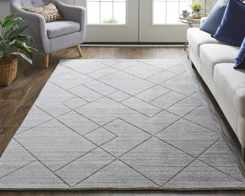 4' X 6' Gray And Silver Striped Hand Woven Area Rug