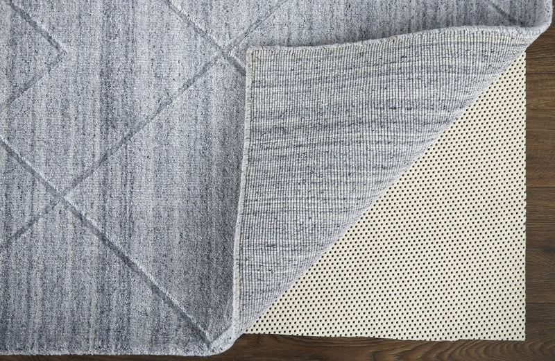 4' X 6' Gray And Silver Striped Hand Woven Area Rug
