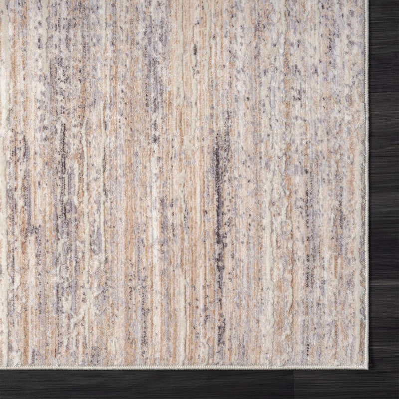 8' X 10' Beige And Gray Abstract Stripes Area Rug