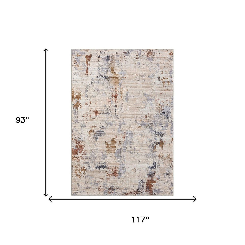 5' X 8' Beige Abstract Area Rug