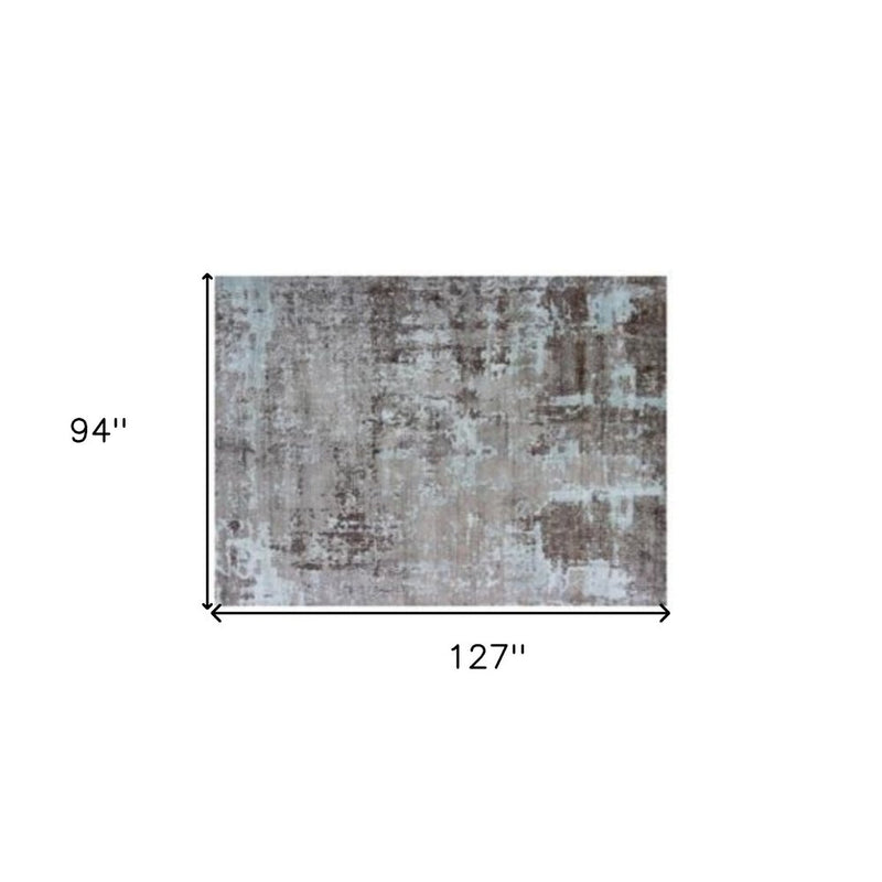 8' X 11' Brown And Silver Hand Loomed Area Rug