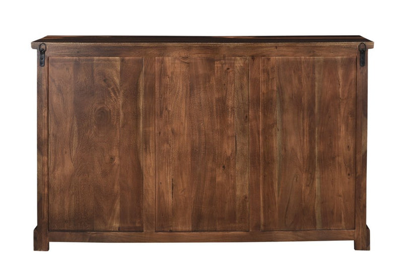 60" Dark Brown Live Edge Solid Wood Six Drawer Double Dresser