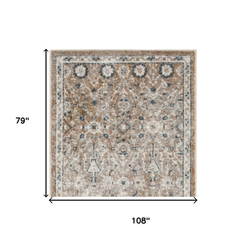 9' X 12' Gray Oriental Power Loom Area Rug