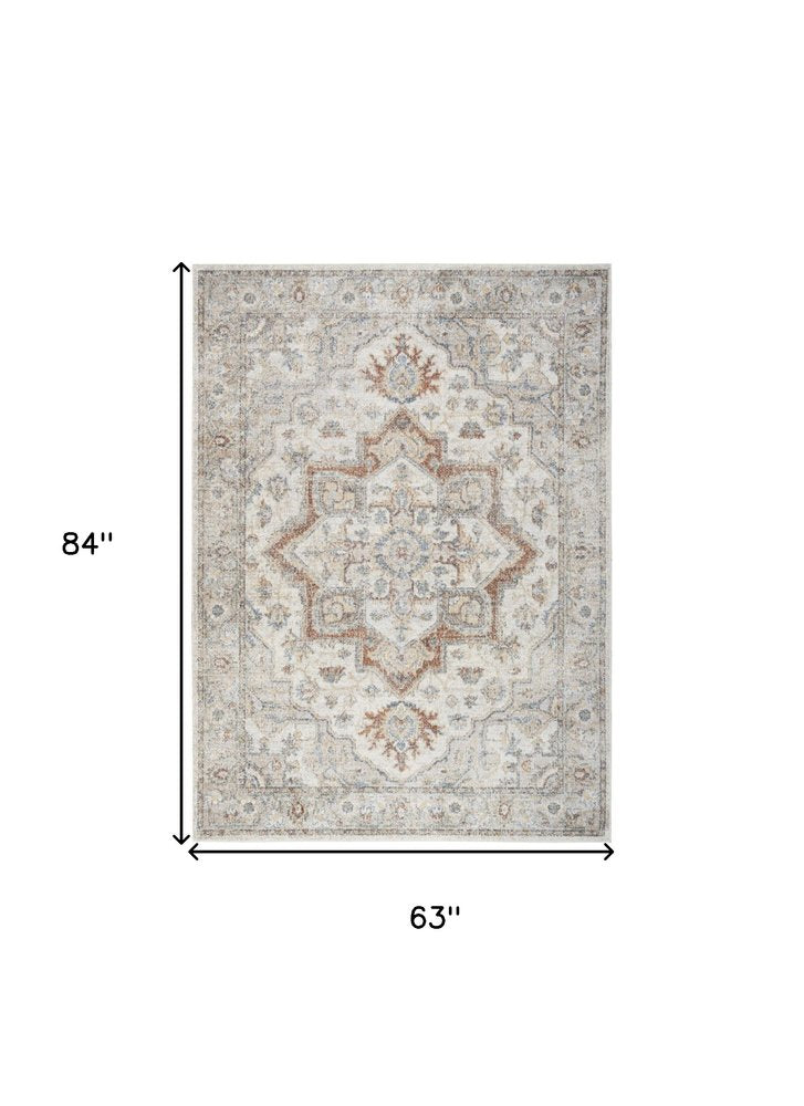 9' X 12' Gray Oriental Power Loom Area Rug