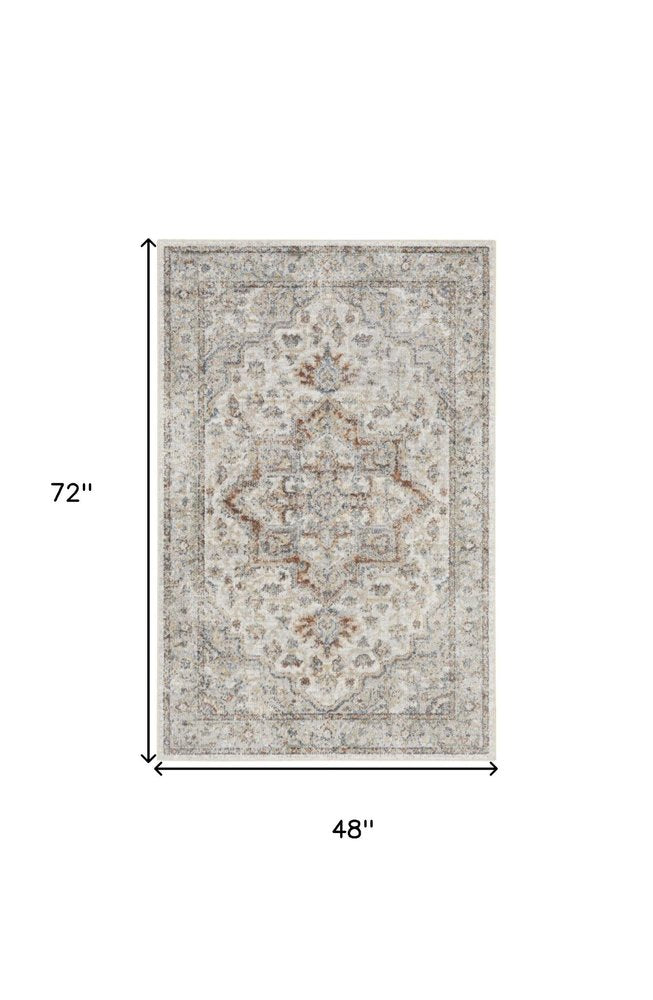 9' X 12' Gray Oriental Power Loom Area Rug