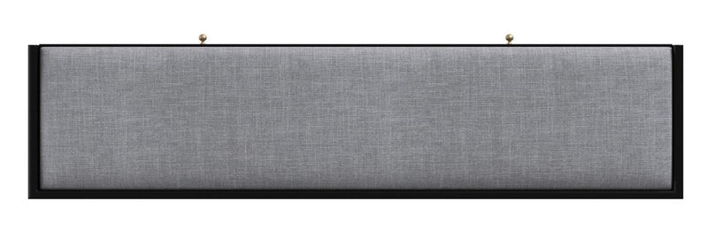 59" Gray And Black Fabric And Solid Wood Upholstered Storage Bench With Drawers