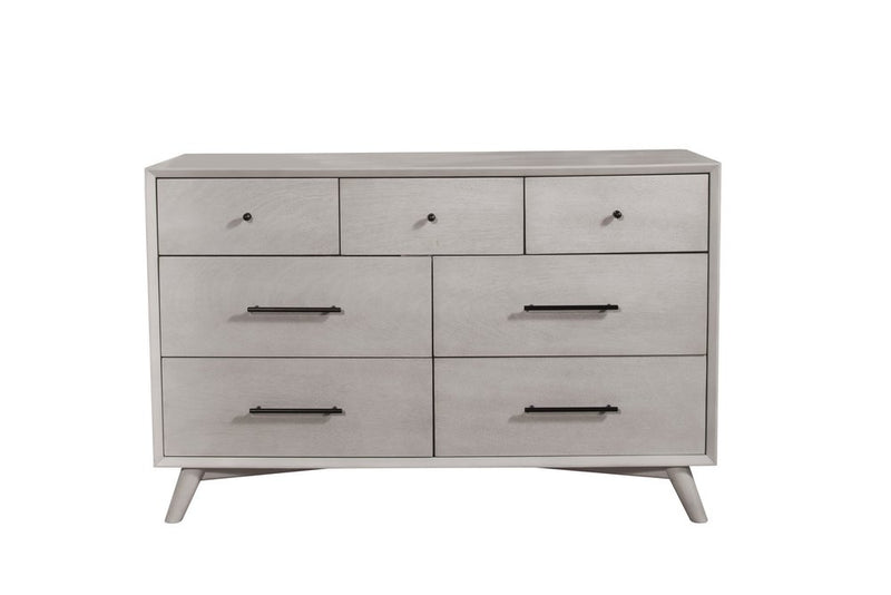 56" Brown Solid Wood Seven Drawer Double Dresser