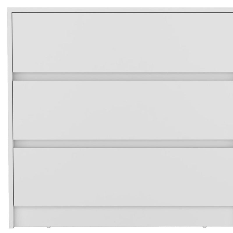 33" White Wood Three Drawer Dresser