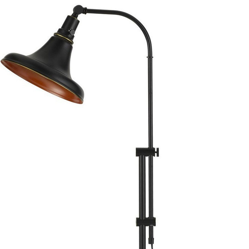 58" Bronze Metal Adjustable Floor Lamp With Bronze Metal Dome Shade
