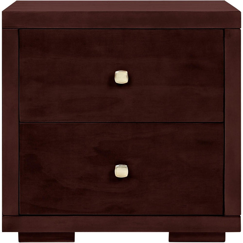19" Black Solid and Manufactured Wood Two Drawer Nightstand