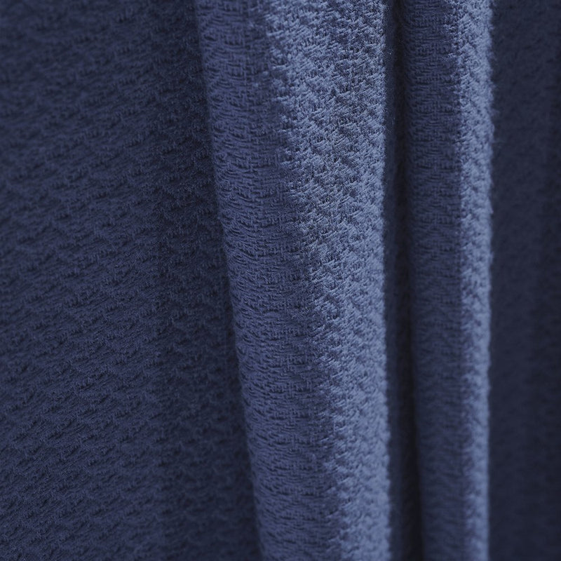Twin Navy Blue Cotton Waffle Weave Blanket