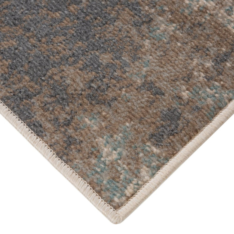 8' Gray And Ivory Abstract Round Rug