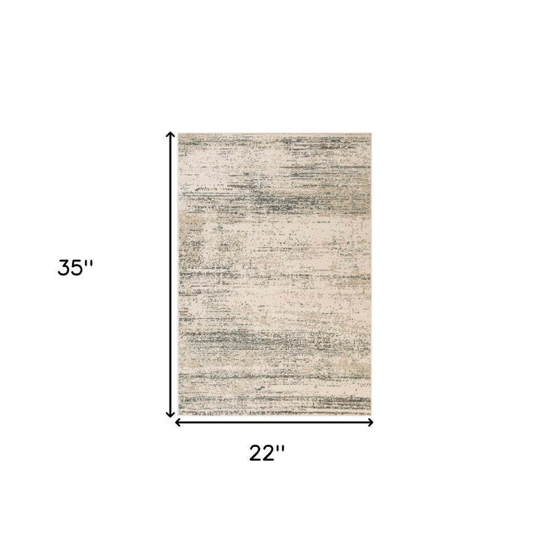 9' X 12' Ivory And Gray Abstract Area Rug