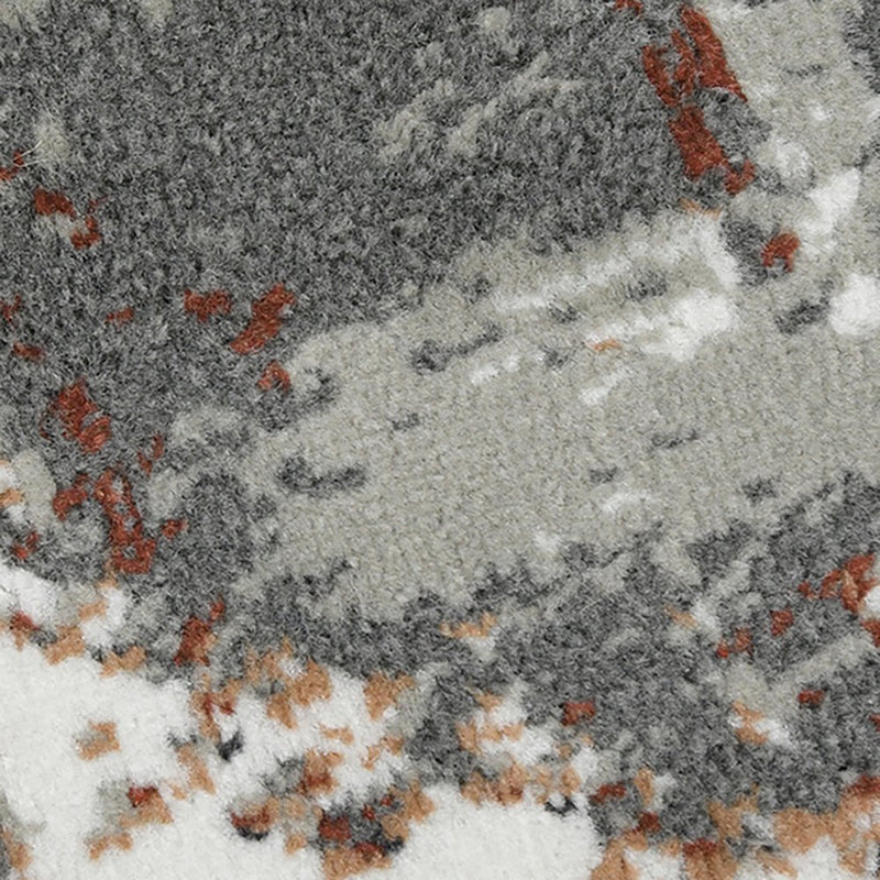 8' X 10' Ivory Gray and Rust Abstract Power Loom Area Rug
