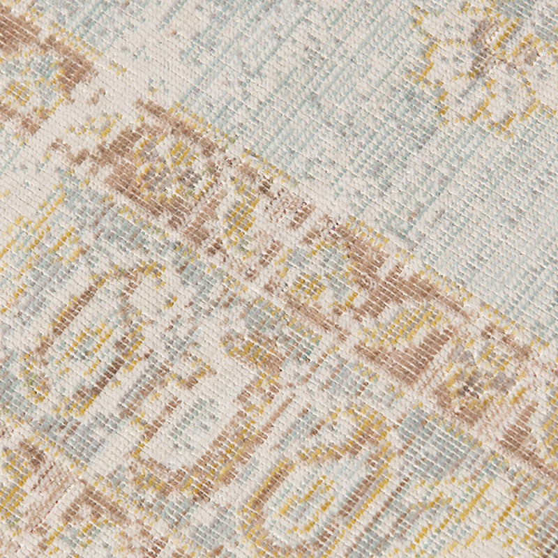 9' X 13' Tan And Gray Medallion Distressed Area Rug