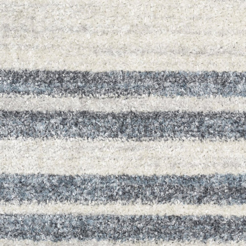 10' Blue And Ivory Geometric Washable Runner Rug