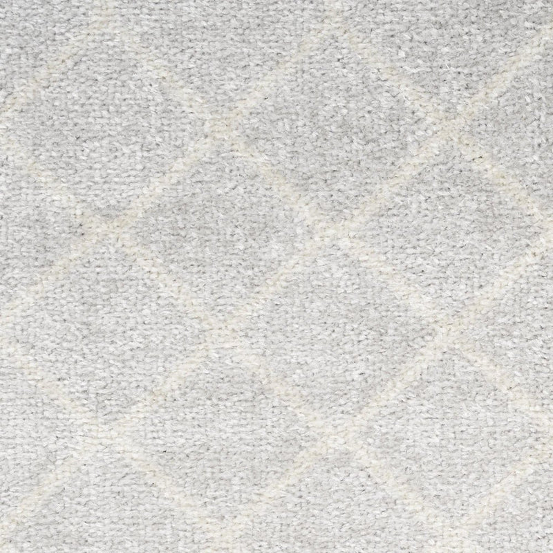 10' Gray And Ivory Moroccan Washable Runner Rug