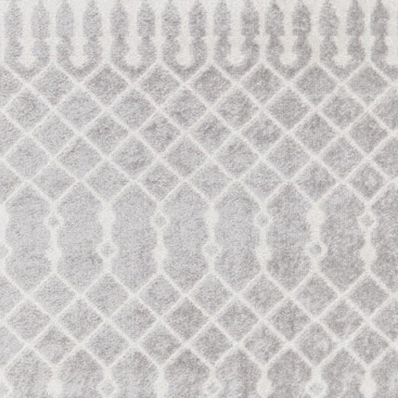 10' Gray And Ivory Moroccan Washable Runner Rug
