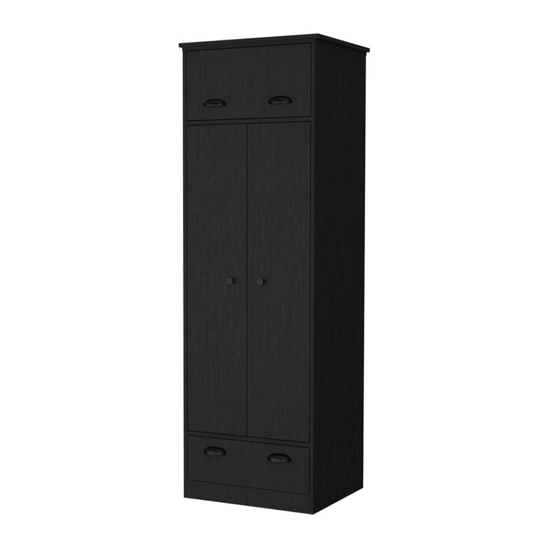 70" White Wood And Metal Three Door Single Drawer Combo Dresser