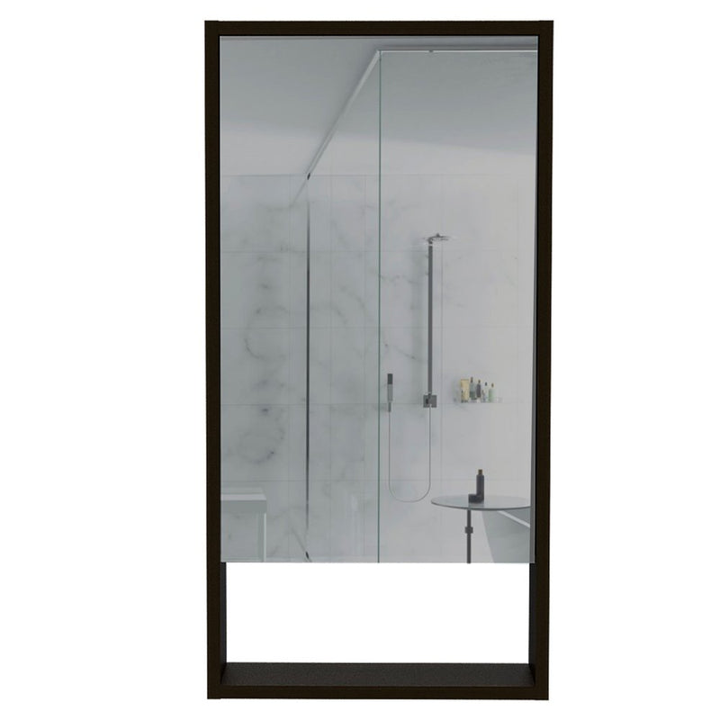 18" Black Wood Wall Mounted Single Door Medicine Cabinet