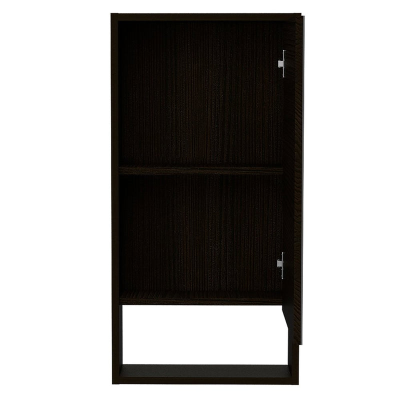 18" Black Wood Wall Mounted Single Door Medicine Cabinet
