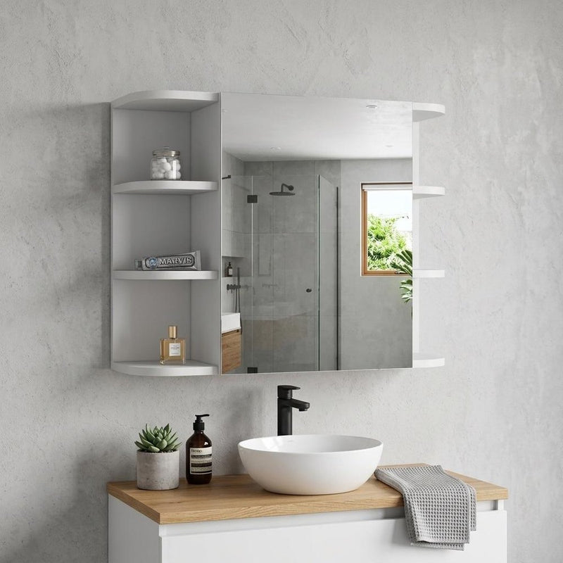 24" White Wood Wall Mounted Single Door Medicine Cabinet