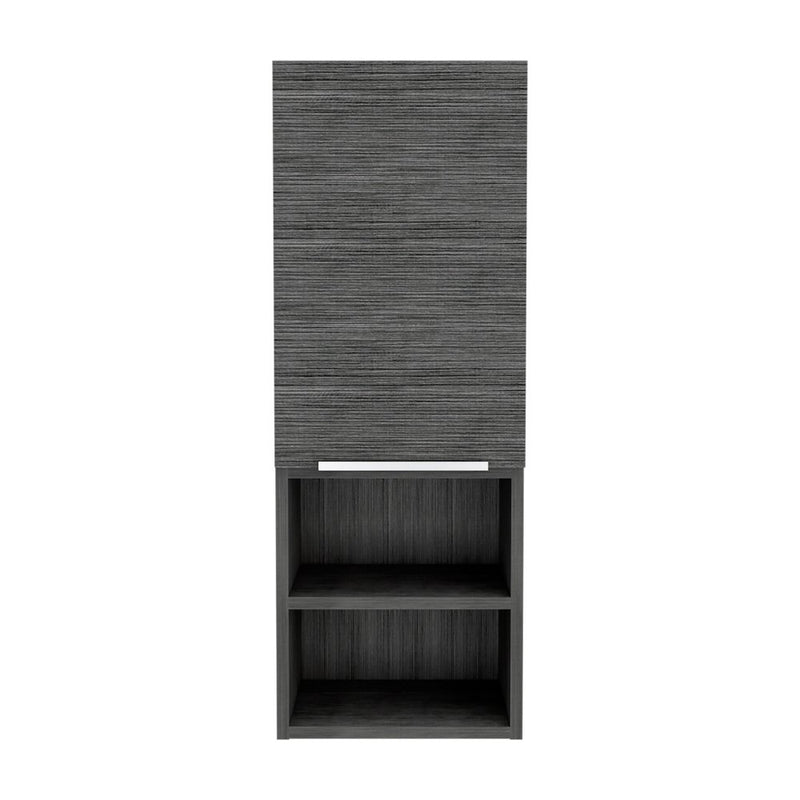 12" Smoky Black Wood Wall Mounted Single Door Medicine Cabinet