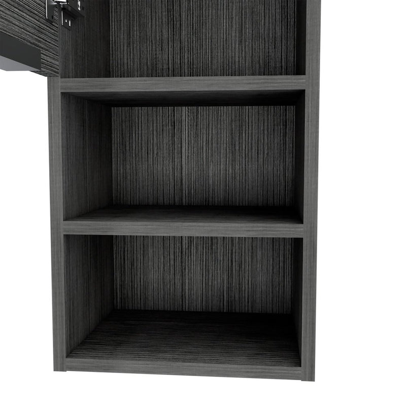 12" Smoky Black Wood Wall Mounted Single Door Medicine Cabinet