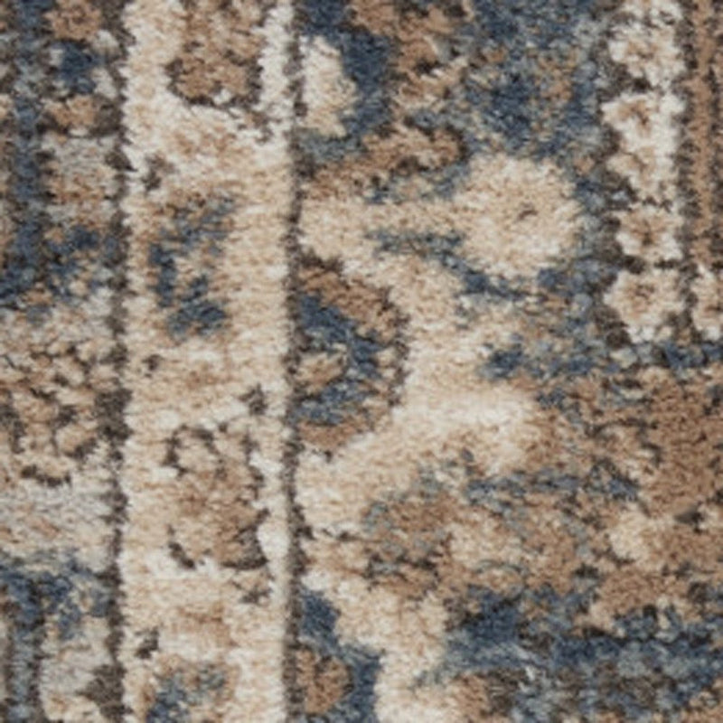16' Beige And Gray Medallion Distressed Runner Rug