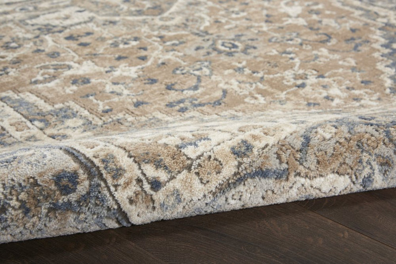 16' Beige And Gray Medallion Distressed Runner Rug