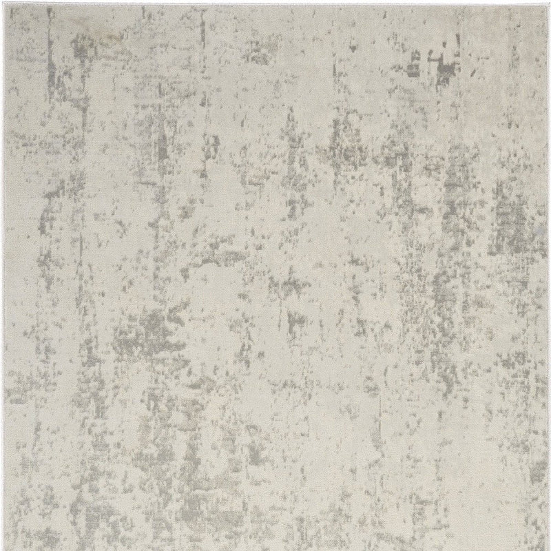 8' X 10' Gray and Ivory Abstract Power Loom Area Rug