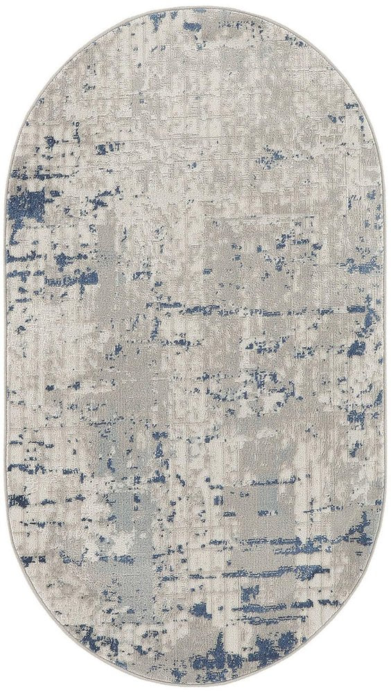 16' Gray And Ivory Abstract Runner Rug