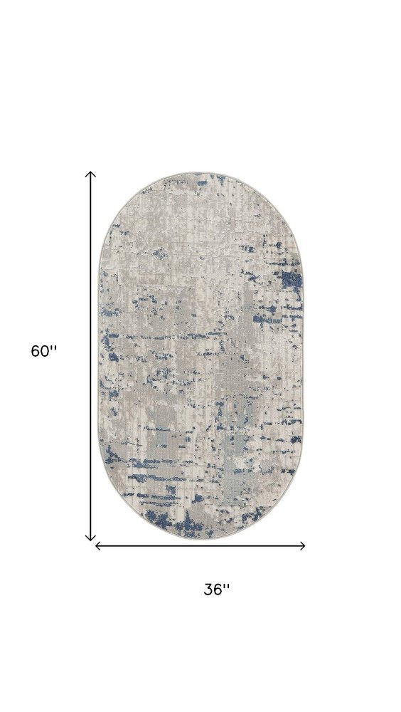 16' Gray And Ivory Abstract Runner Rug