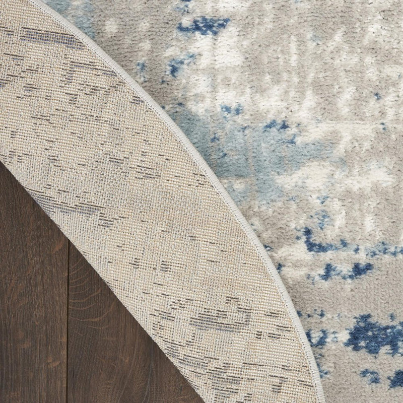 16' Gray And Ivory Abstract Runner Rug