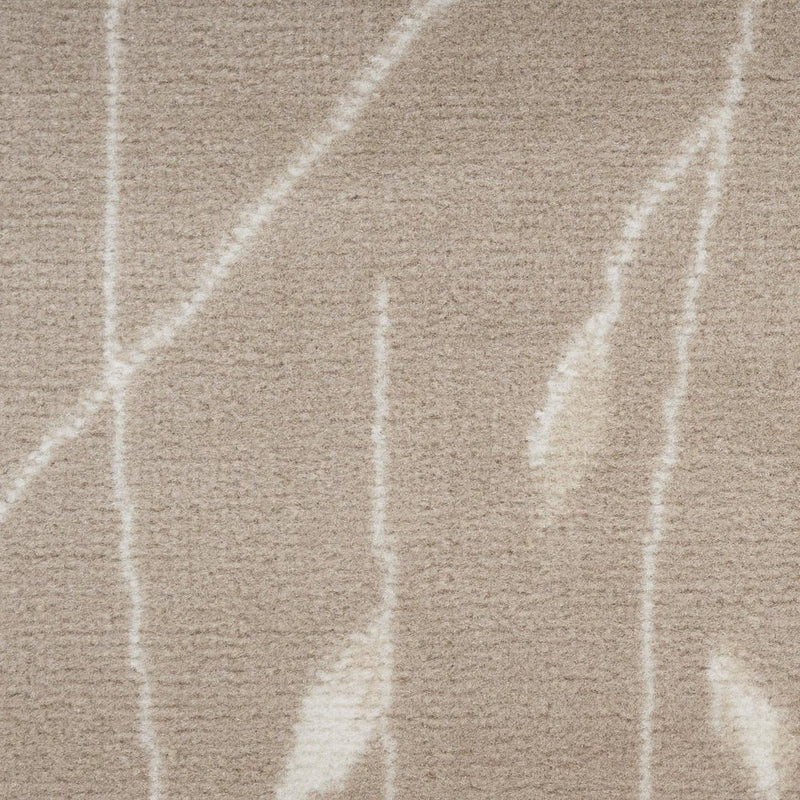 8' Beige And Ivory Floral Runner Rug