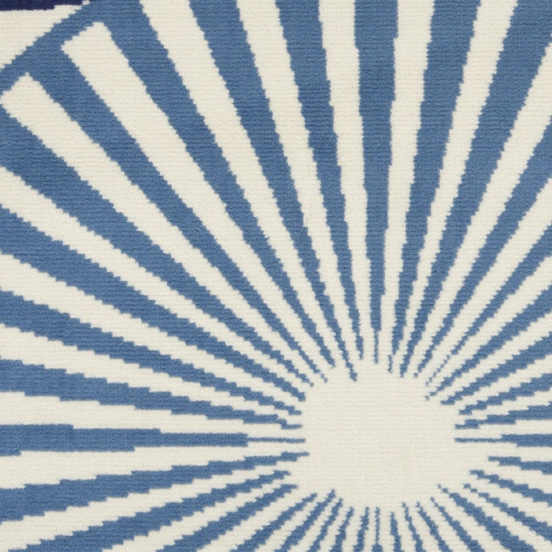 8' X 10' Beige and Blue Geometric Power Loom Area Rug