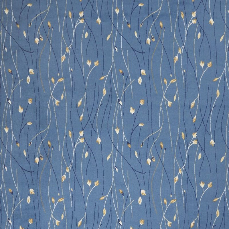 5' X 7' Blue and Beige Floral Power Loom Area Rug