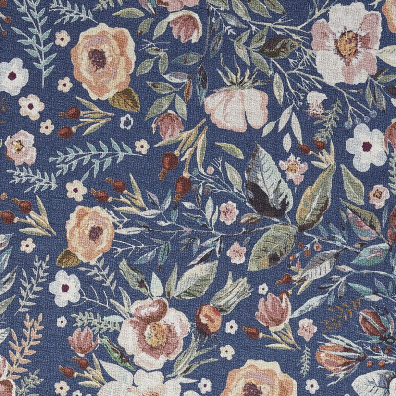 4' X 6' Blue and Pink Floral Power Loom Non Skid Area Rug