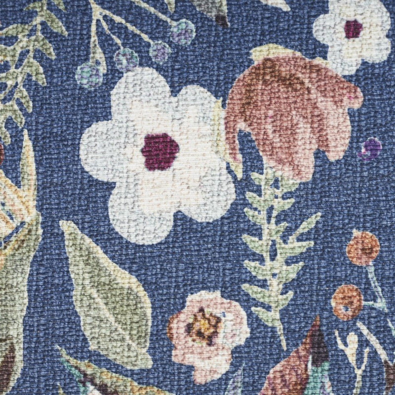 4' X 6' Blue and Pink Floral Power Loom Non Skid Area Rug