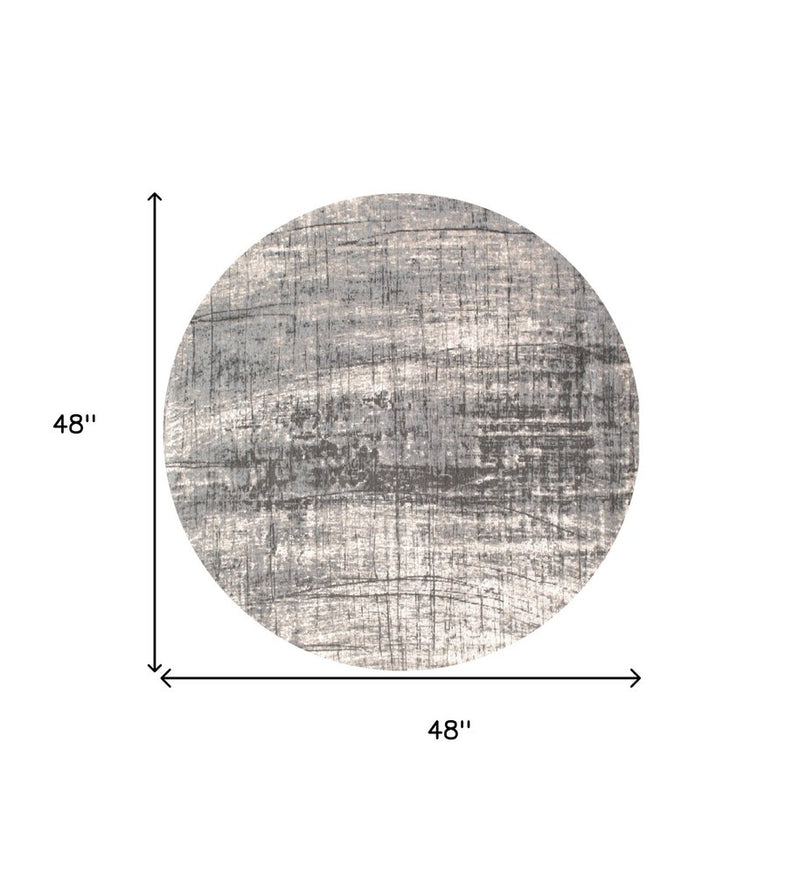5' X 7' Gray and White Abstract Non Skid Area Rug